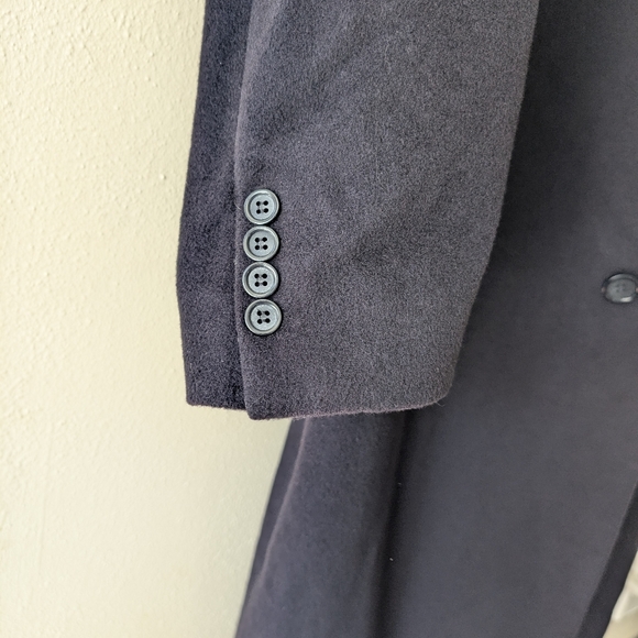 Lauren Ralph Lauren Men's Black Overcoat Coat Cashmere And Wool 100% 38R Mens - Picture 10 of 11